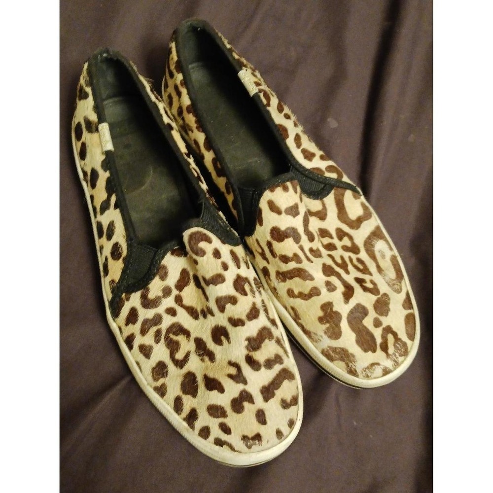 Keds x Kate Spade Leopard Animal Print Slip On Sneakers, Size 7